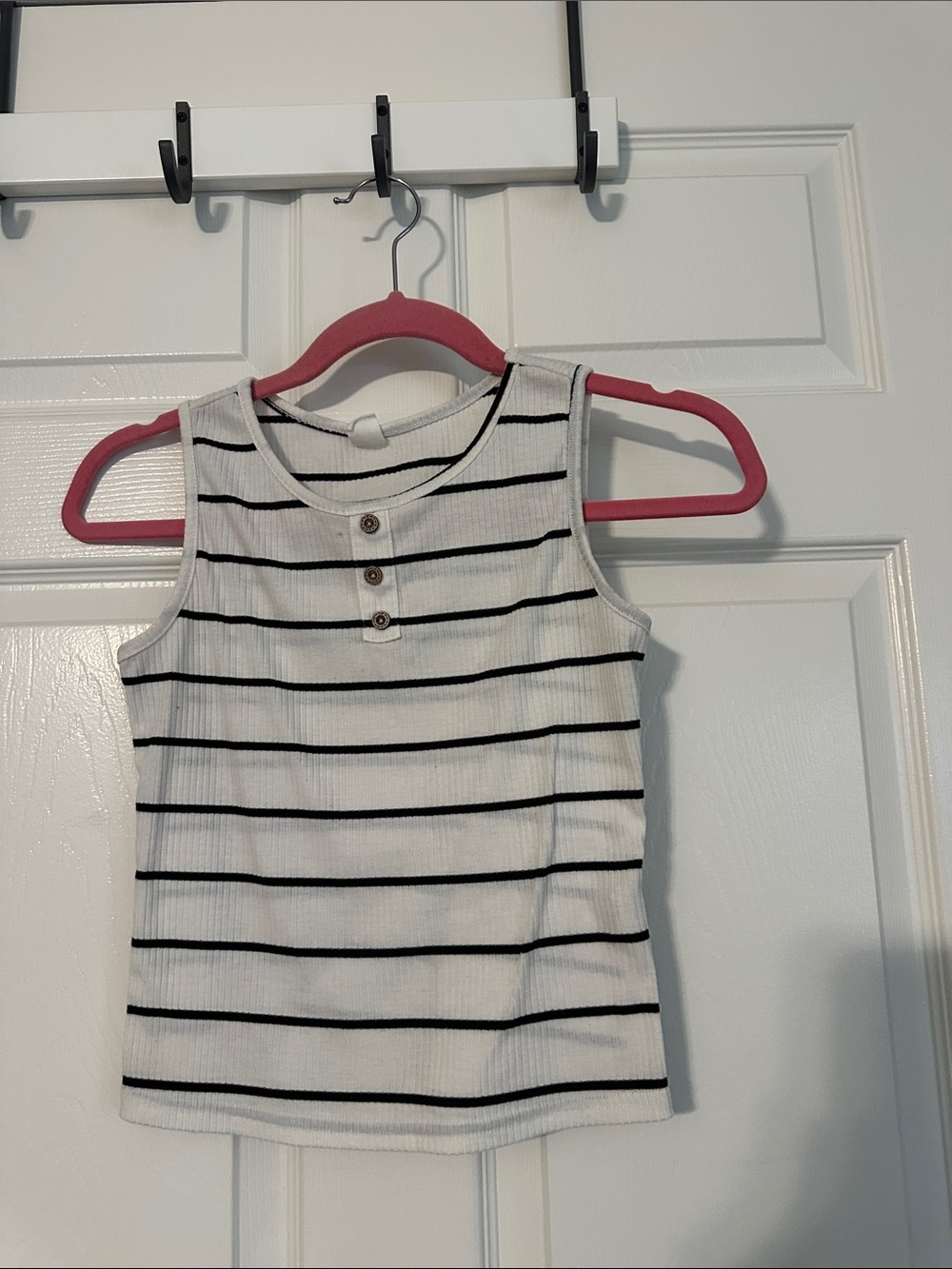 SHEIN White Tank Top with Black Stripes